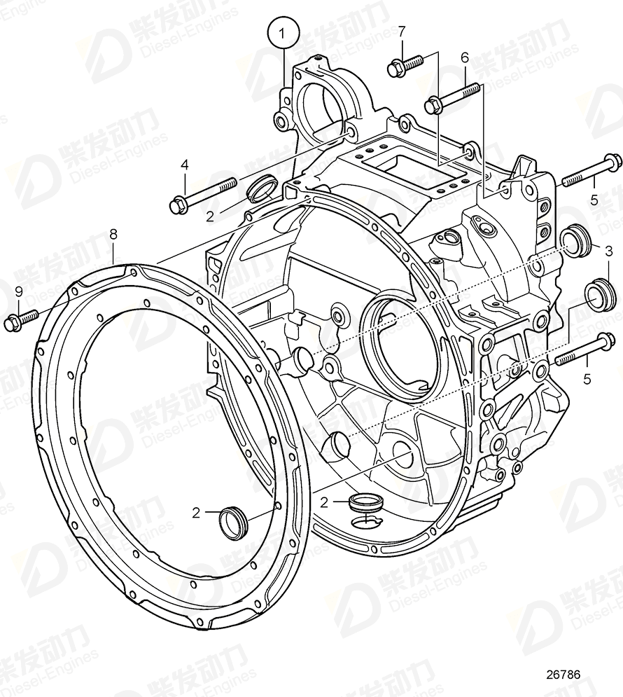 VOLVO Flywheel Housing 22232992 Drawing